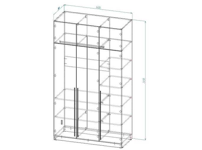 ЭСКИЗ Шкаф для одежды Бронкс (1400х2450х600)