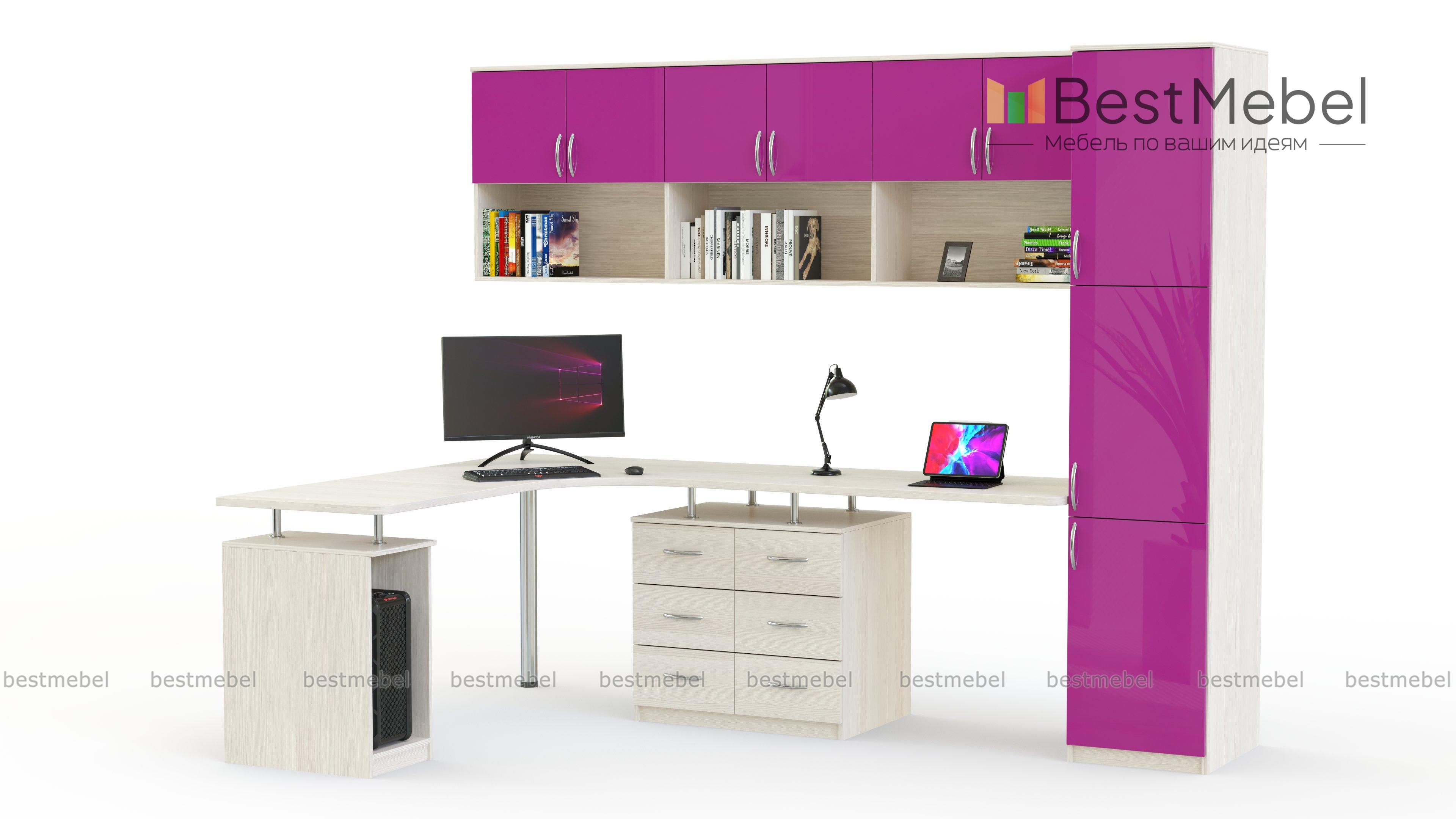 Угловой письменный стол для двоих Фреско 41 BMS - Фото