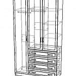 Чертеж Распашной шкаф Крона 27 BMS