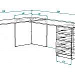Чертеж Стол офисный угловой Рон 38 BMS