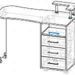 Чертеж Маникюрный стол Джунс BMS