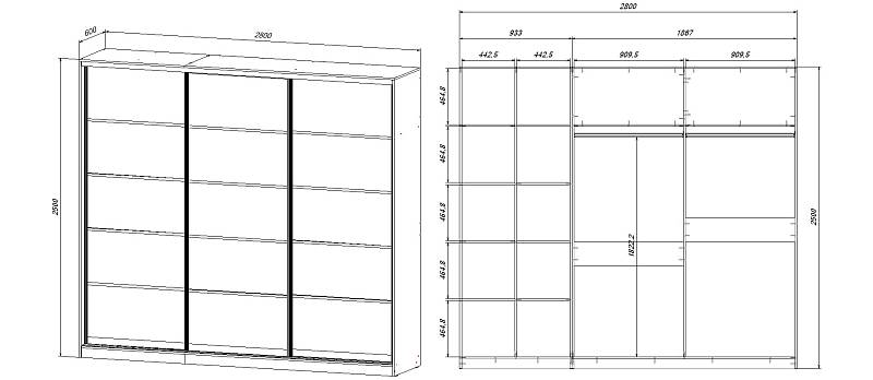 Шкаф-купе Бастай (2800*2500*600)