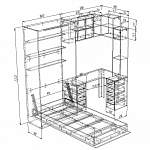 Чертеж Шкаф-кровать трансформер Рио-Гранде BMS