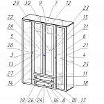 Схема сборки Шкаф распашной Милана BMS