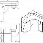 Чертеж Компьютерный стол Минима-6 BMS